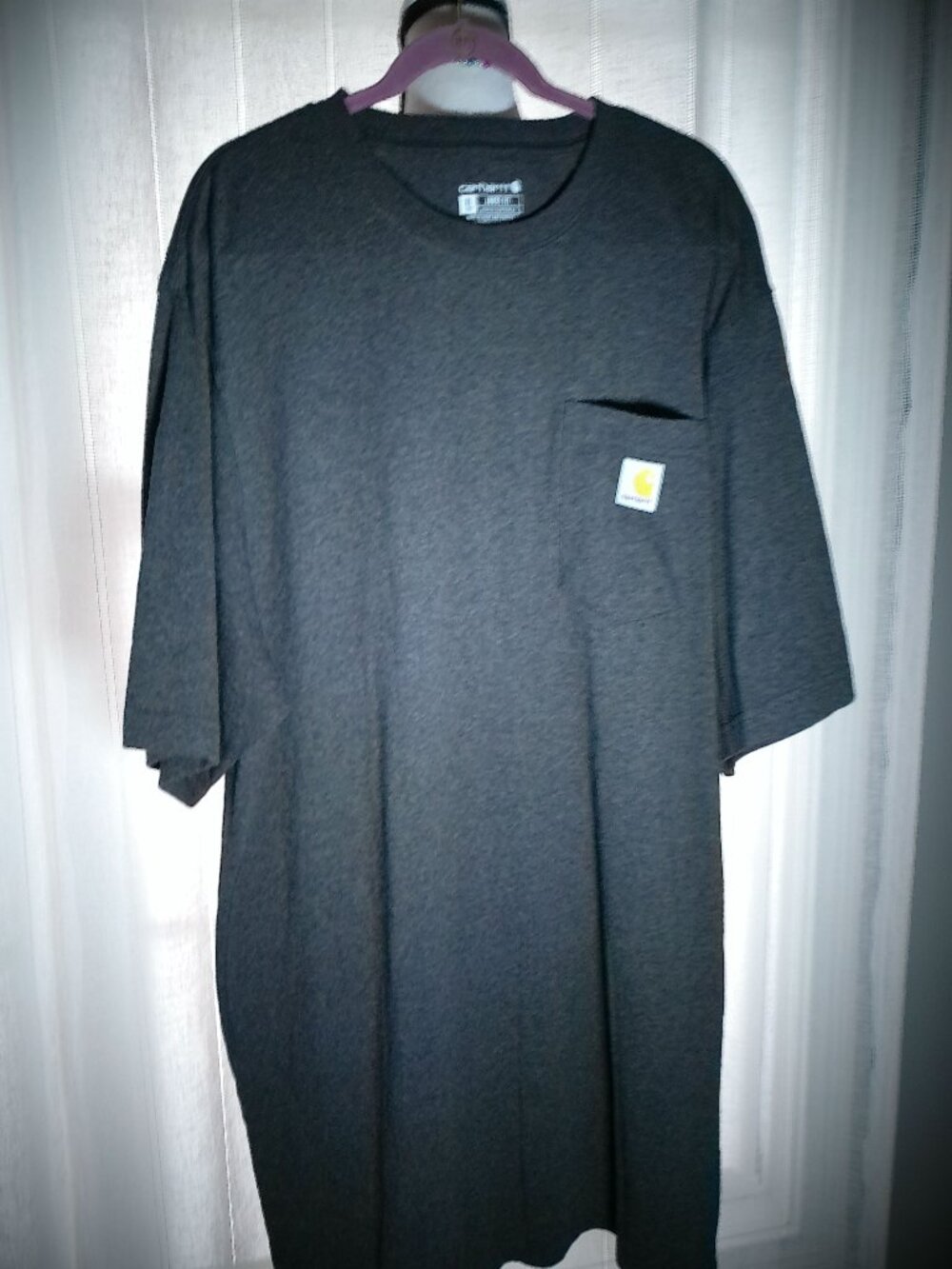 CARHARTT K87 Men's Tee Heavyweight Short Sleeve Crew Neck Carbon w/Logo NWOT XLT